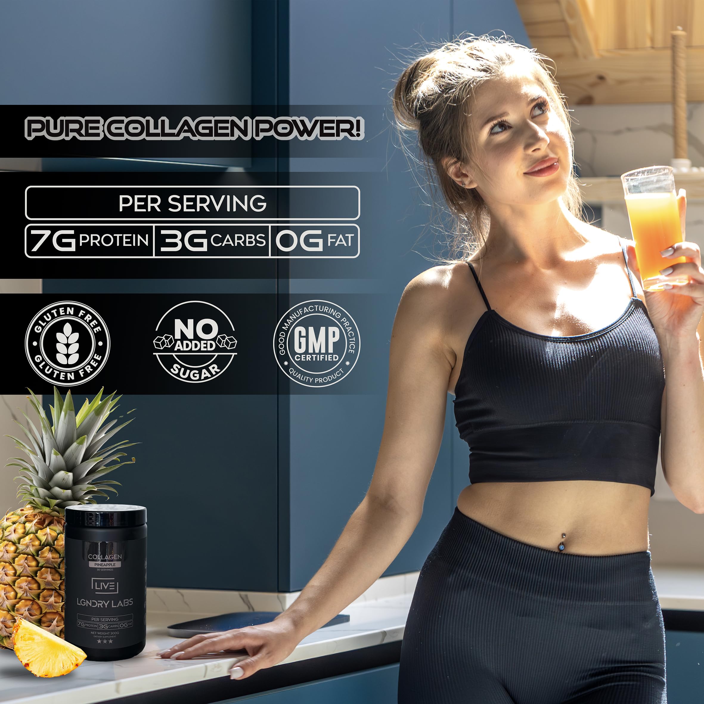 LIVE LGNDRY LABS Shaker Poudre Collagène – boisson rapide