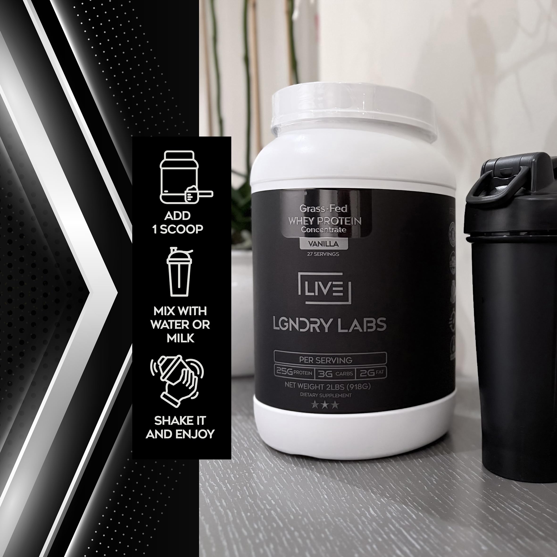 Texture lisse et dissolution rapide dans vos boissons LIVE LGNDRY LABS.