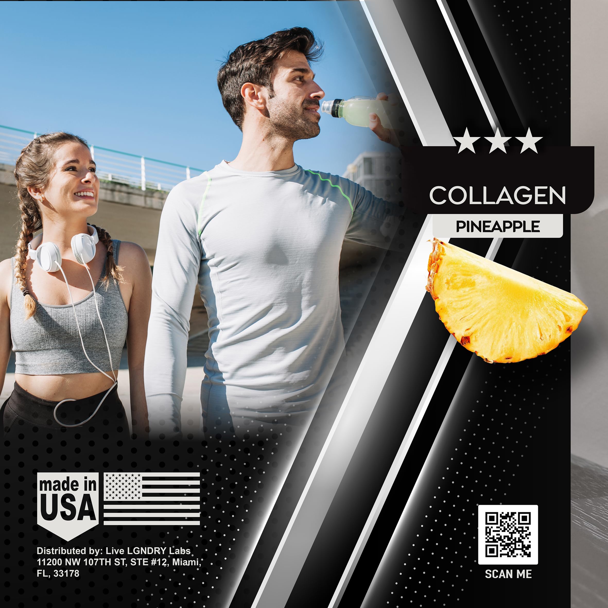 LIVE LGNDRY LABS Utilisation quotidienne – collagène Ananas