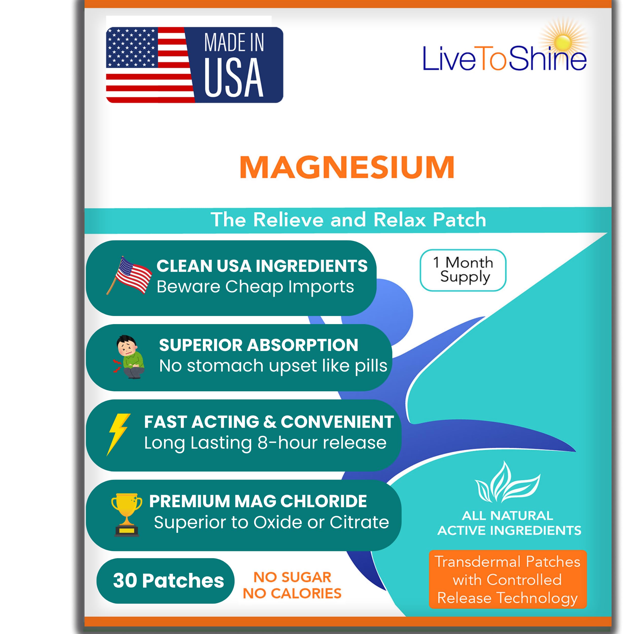 Patch Live To Shine pour le sommeil et relaxation musculaire après l'exercice.