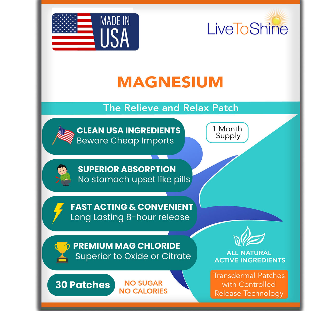 Patch Live To Shine pour le sommeil et relaxation musculaire après l'exercice.