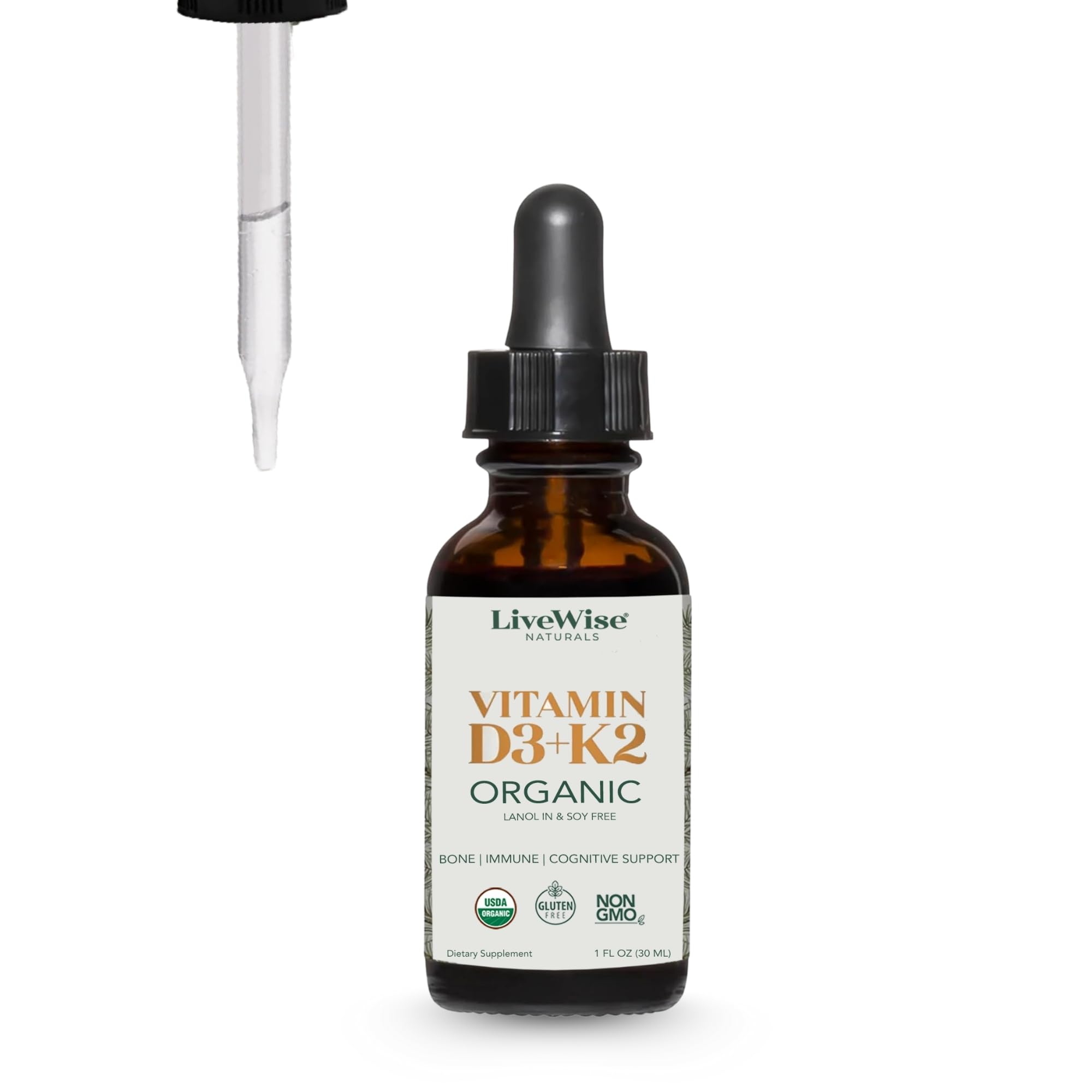 Flacon certifié et contrôlé par tiers, Live Wise Naturals garantit la pureté.