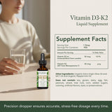 Live Wise Naturals gouttes D3+K2 avec compte-gouttes précis pour dosage facile.