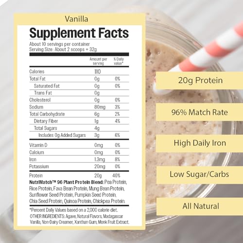 NutriMatch vanille – doseur précis pour des portions de 20 g.