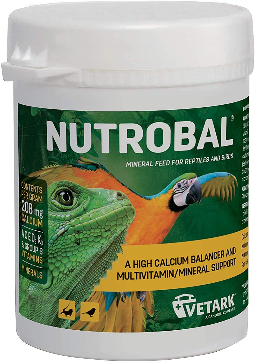 Nutrobal Livefoods-4-u, bouteille – soutien potentiel à la croissance osseuse des reptiles.