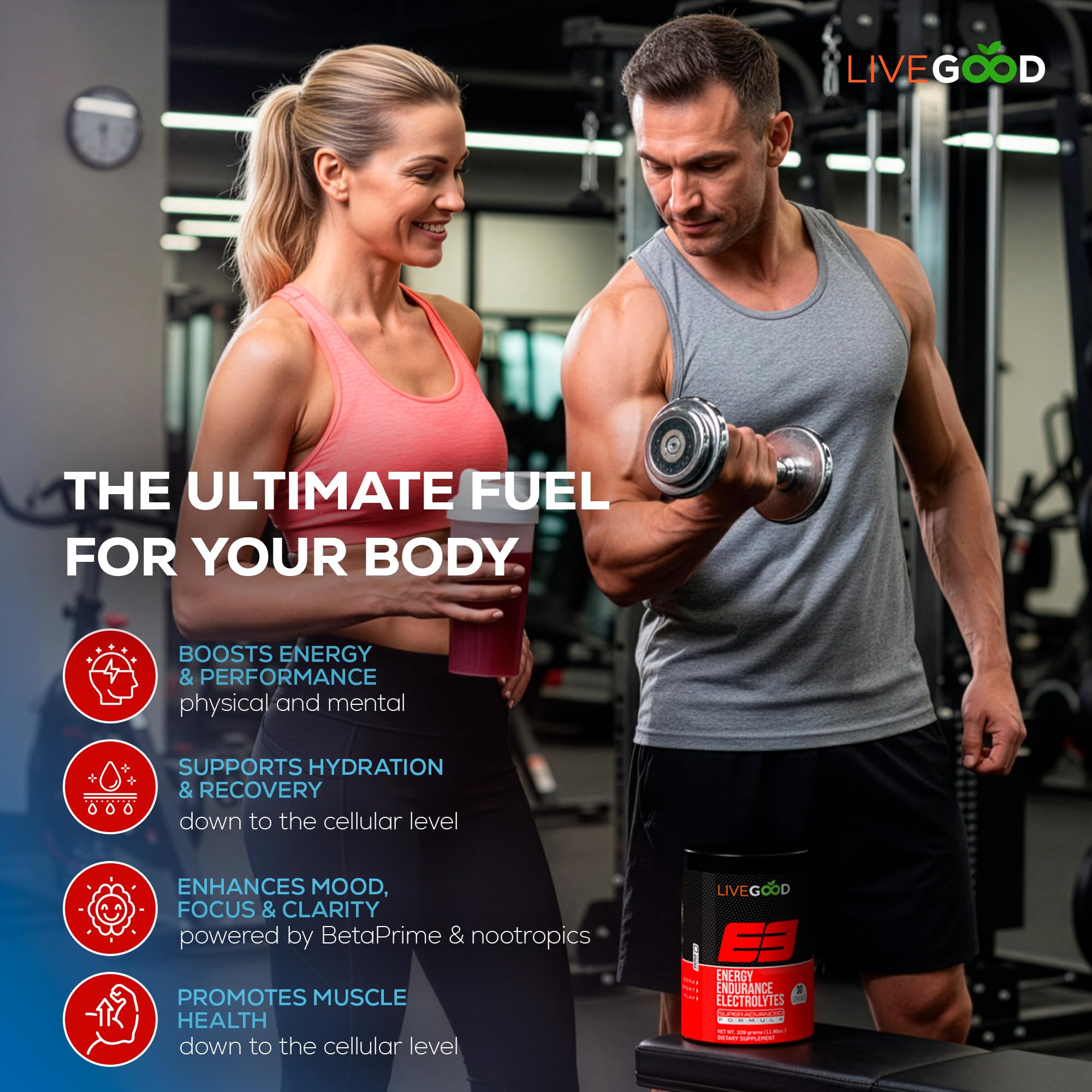 LIVEGOOD E3 Beta-Alanine et Alpha-GPC pour une performance soutenue