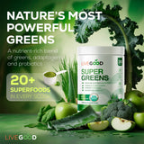 LIVEGOOD Super Greens dans un verre d eau, début énergique naturel.