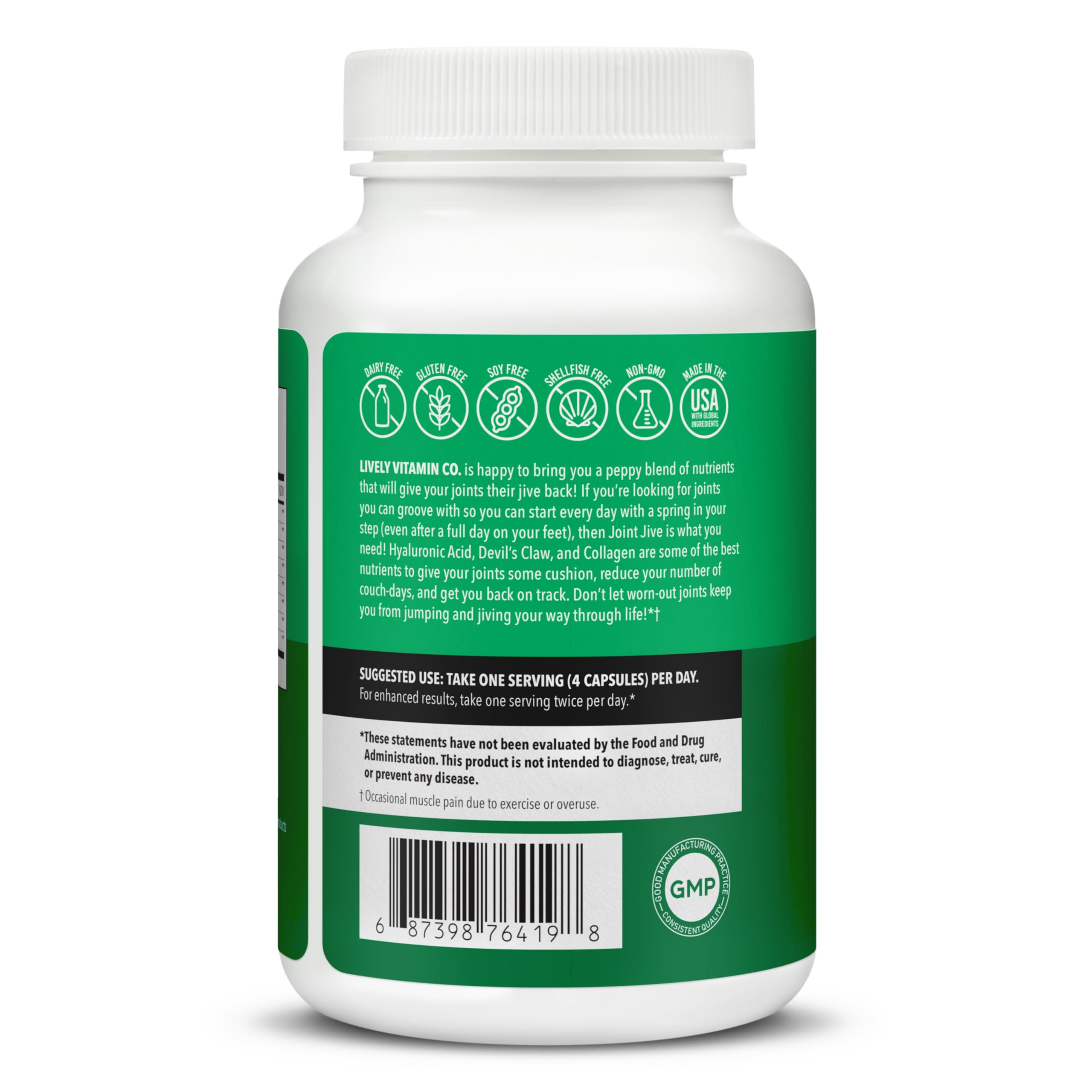 LIVELY VITAMIN CO Joint Jive – acide hyaluronique pour une lubrification des articulations.