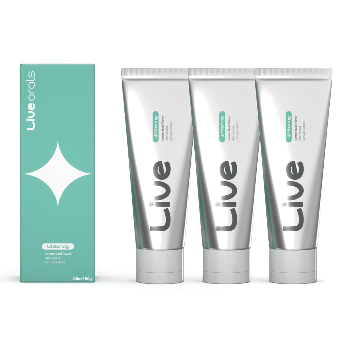 LiveOrals blanchiment doux: dentifrice pour dents sensibles et surfaces lumineuses.