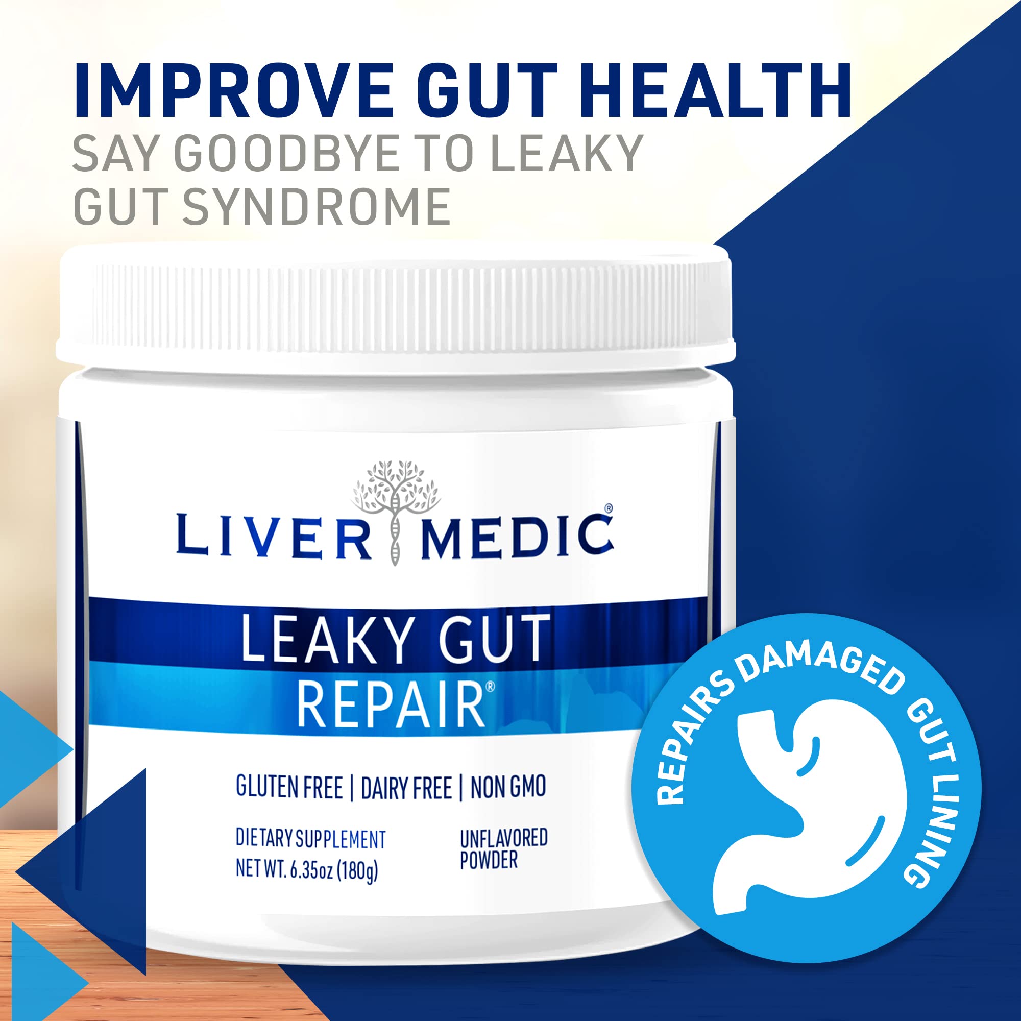 Liver Medic Glutamine — ingrédient clé pour soutenir l’intégrité intestinale.