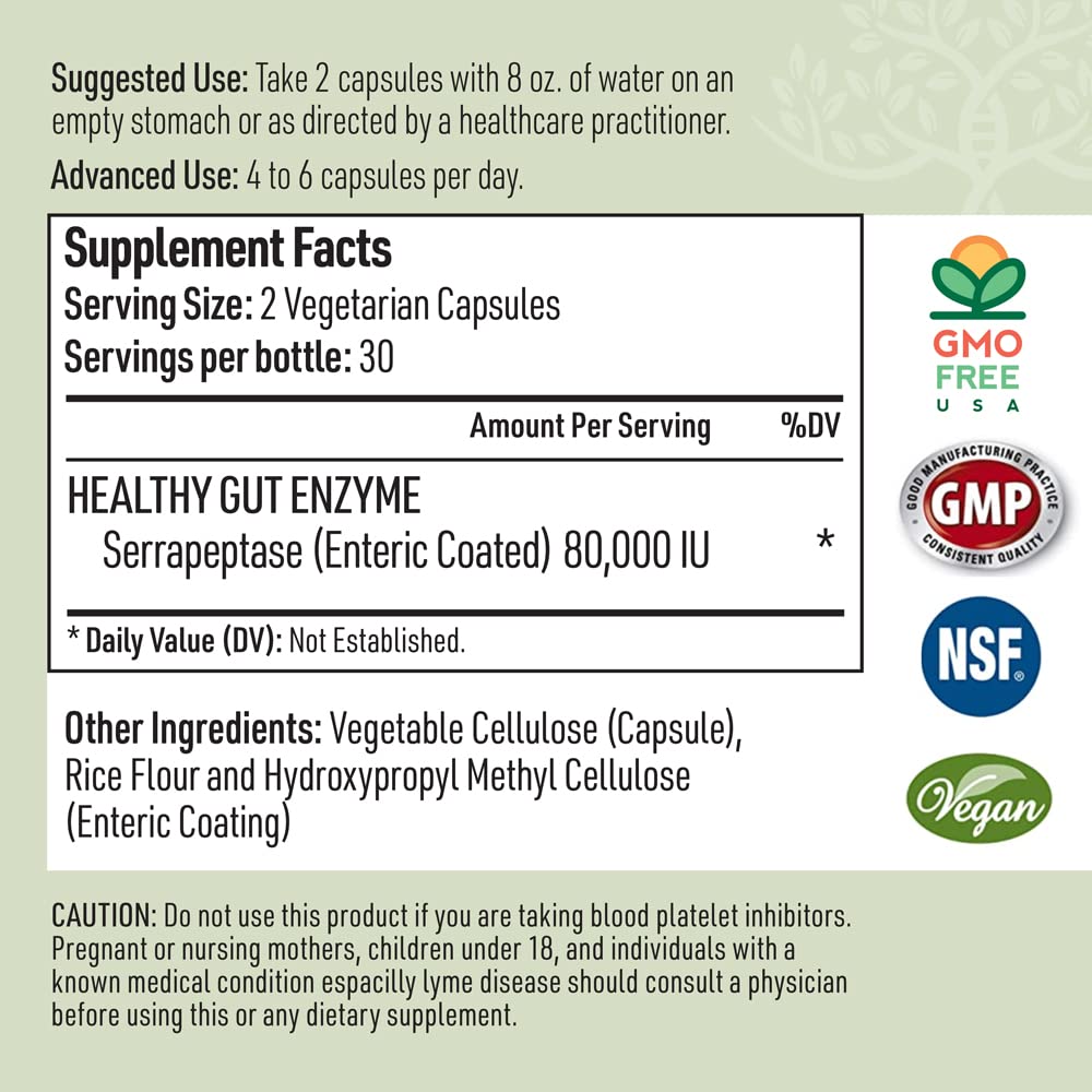 Liver Medic Serrapeptase Pure – enrobage entérique, absorption maximale potentielle.