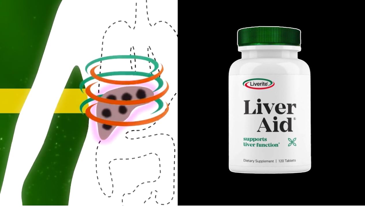 Comprimés Liverite Liver Aid faciles à prendre avec un verre d'eau.