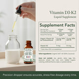 Gouttes Live Wise Naturals D3+K2 avec pipette précise pour dosage facile