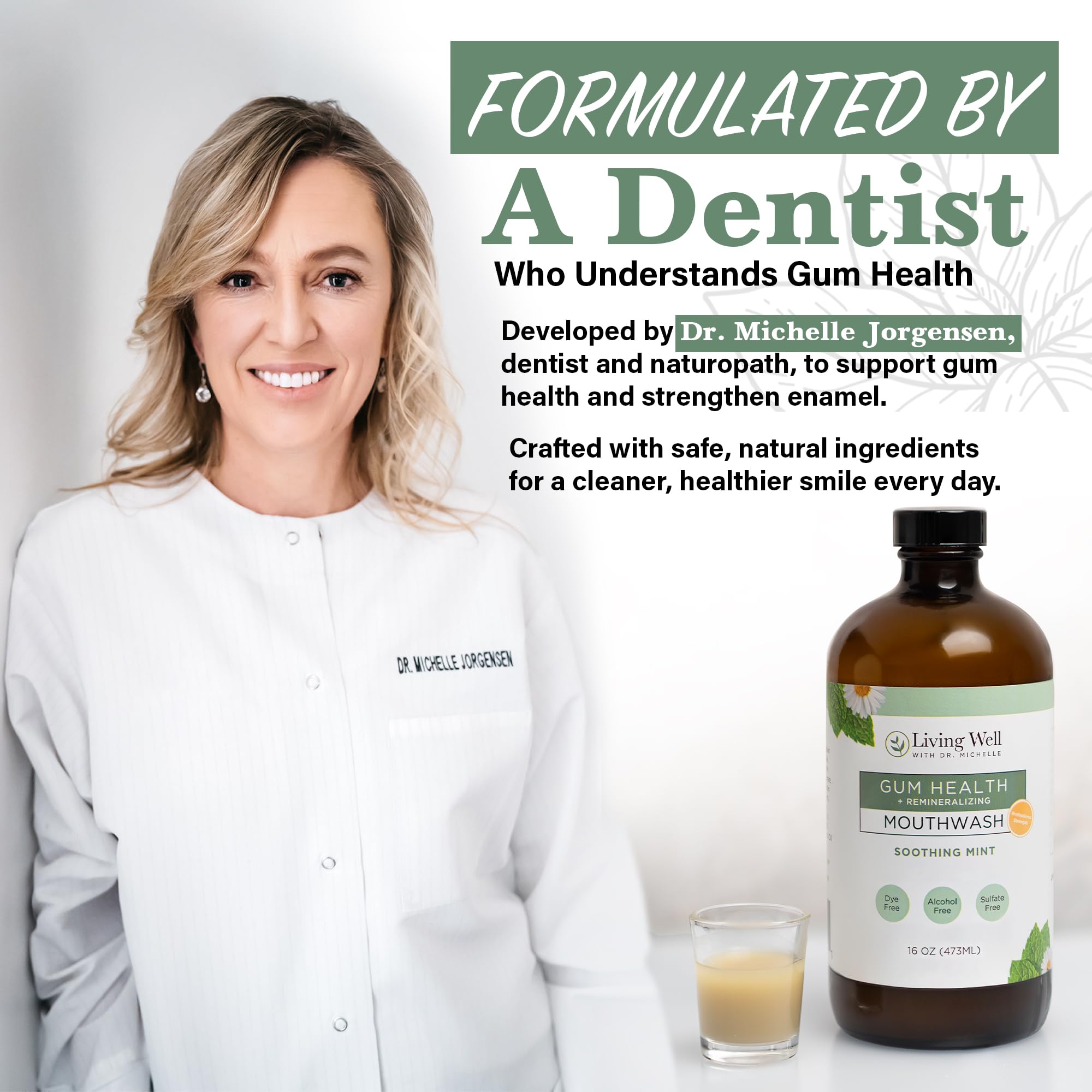 Argent colloïdal à 20 ppm inclus dans le rince-bouche Living Well with Dr. Michelle.