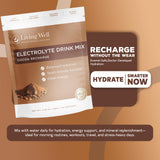 Bouteille d’hydratation chocolat Living Well with Dr. Michelle pour boire sans caféine.