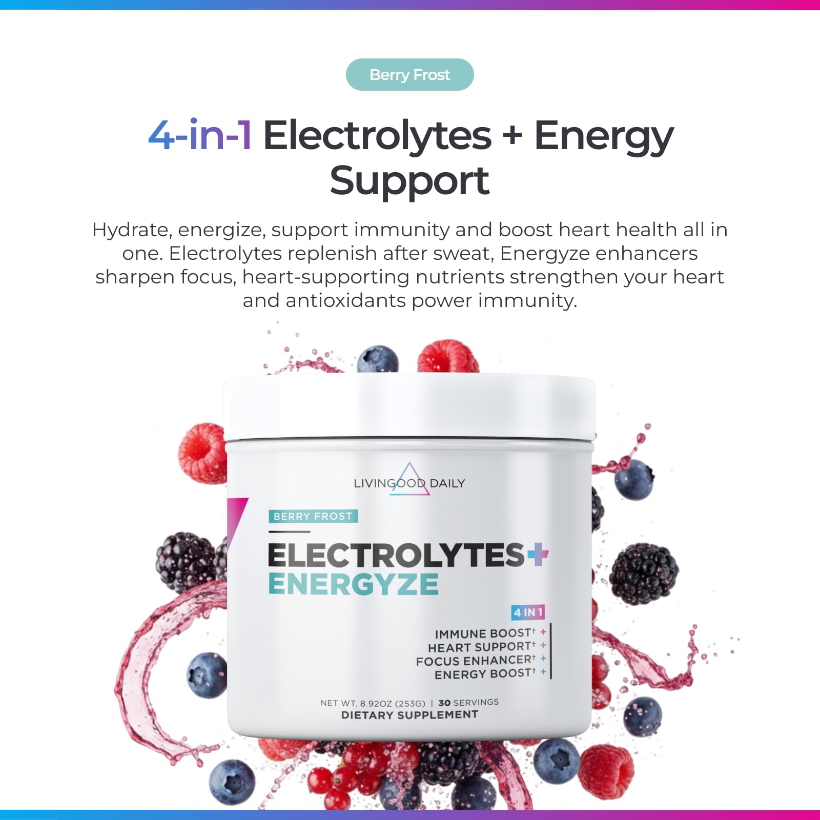 Mélange Berry Frost dans un smoothie pour énergie et hydratation durables.