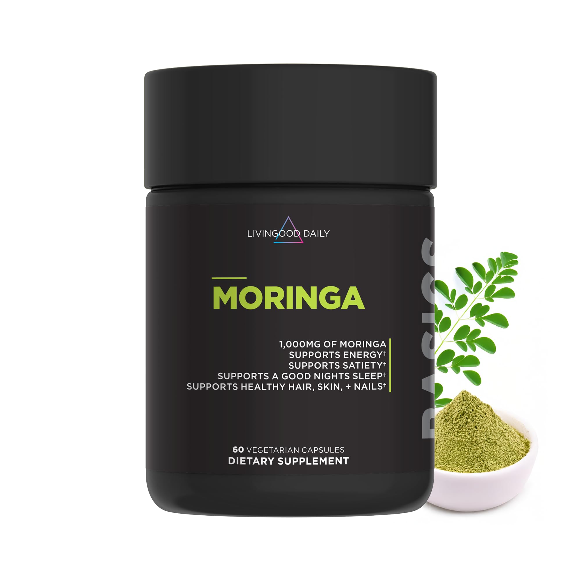 Capsules Livingood Daily Moringa dans la bouteille, énergie naturelle.