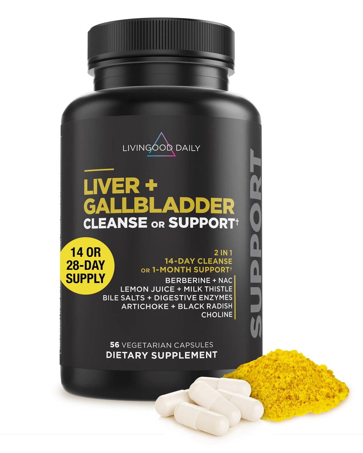 Livingood Daily – flacon montrant le nettoyage foie et vésicule biliaire, soutien naturel