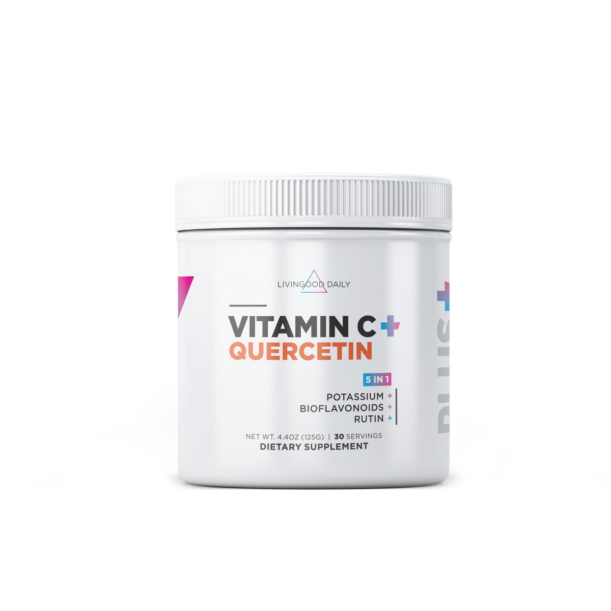 Poudre Livingood Daily acide ascorbique 2600 mg, soutien énergie et teint.