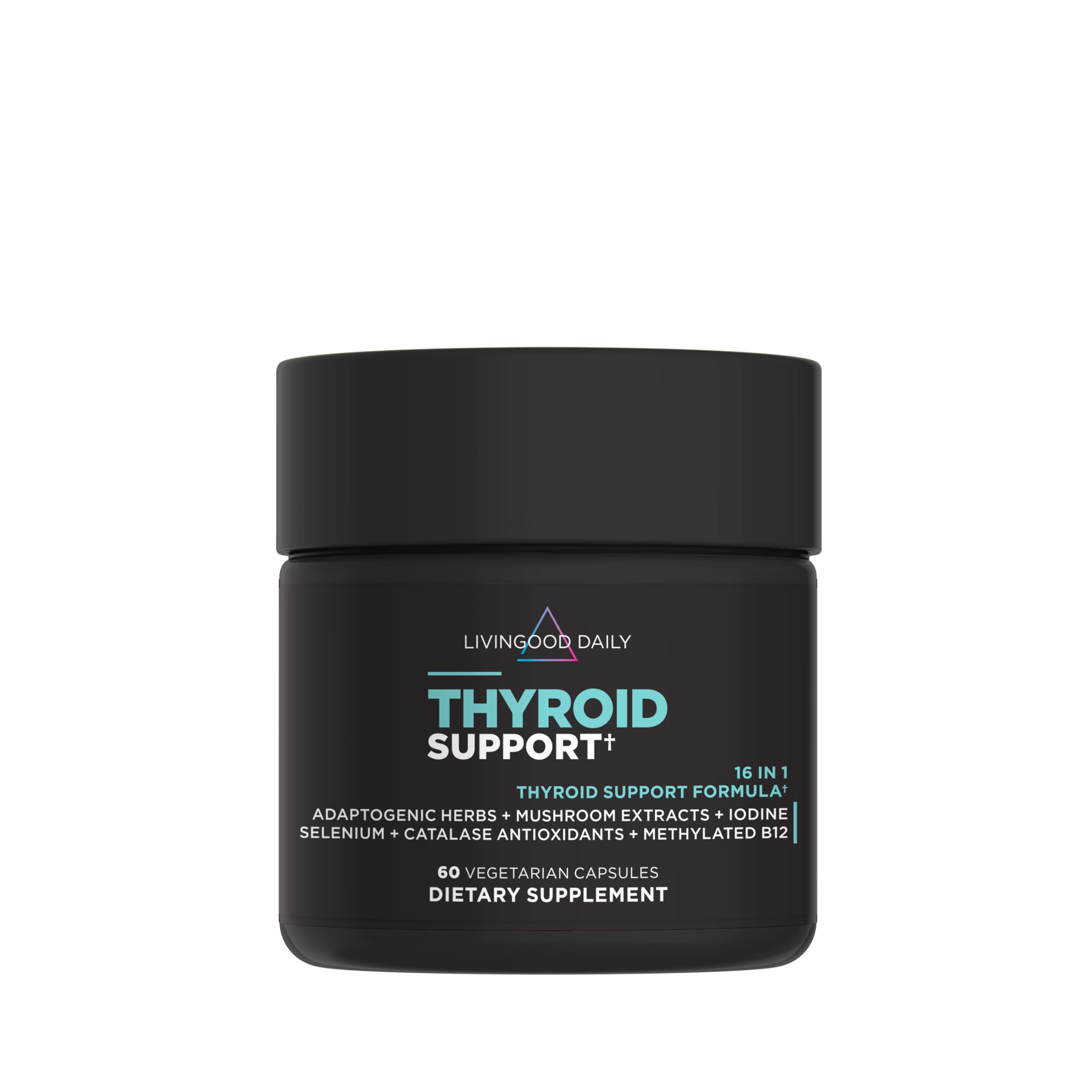 Capsules Livingood Daily Thyroid Support prêtes à intégrer votre routine journalière.