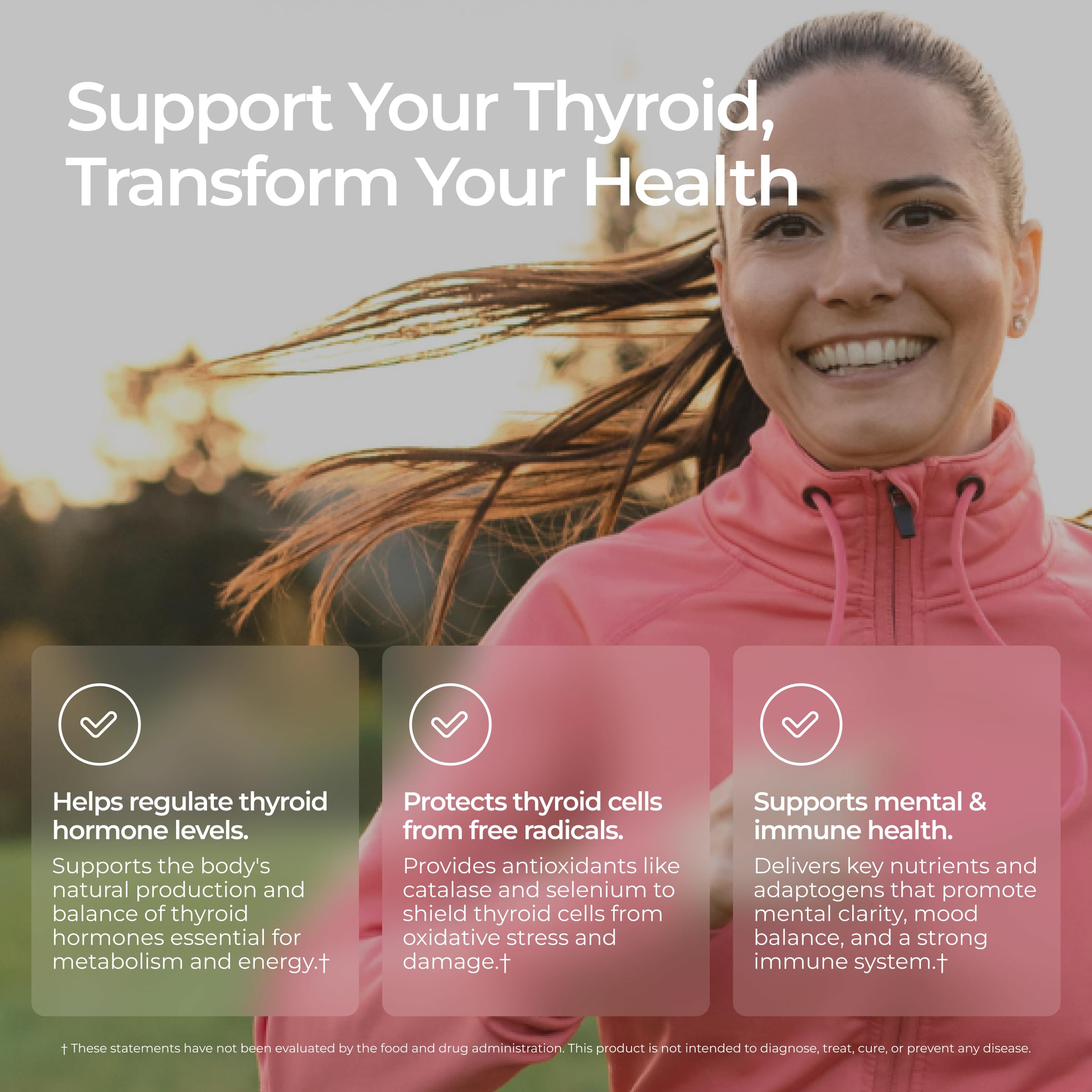 Livingood Daily Thyroid Support: ingrédient iode et sélénium en vue macro.