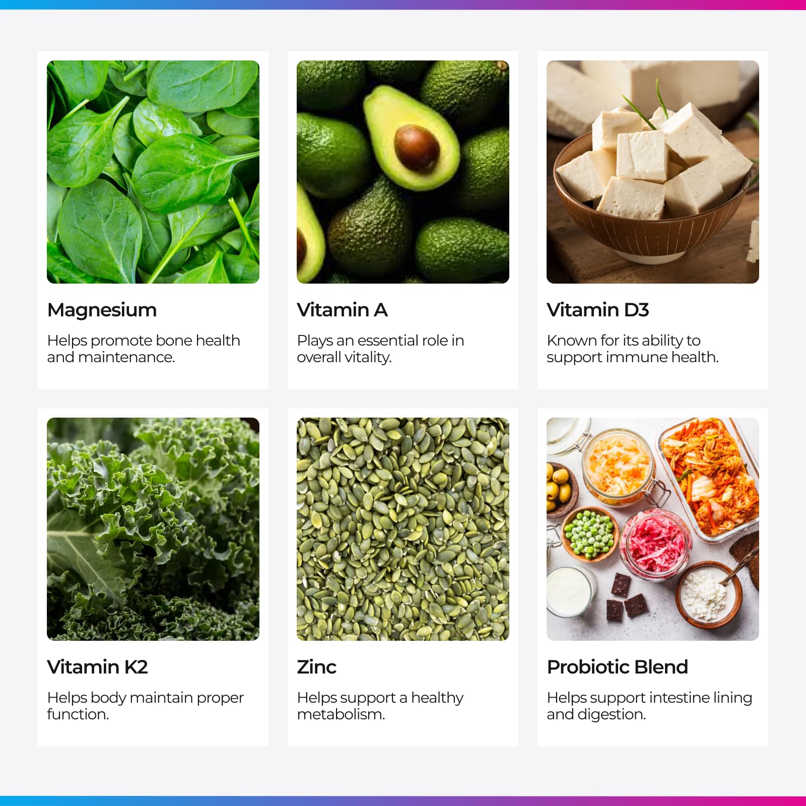 Zinc et vitamine K2 Livingood Daily, soutien potentiel du système immunitaire.
