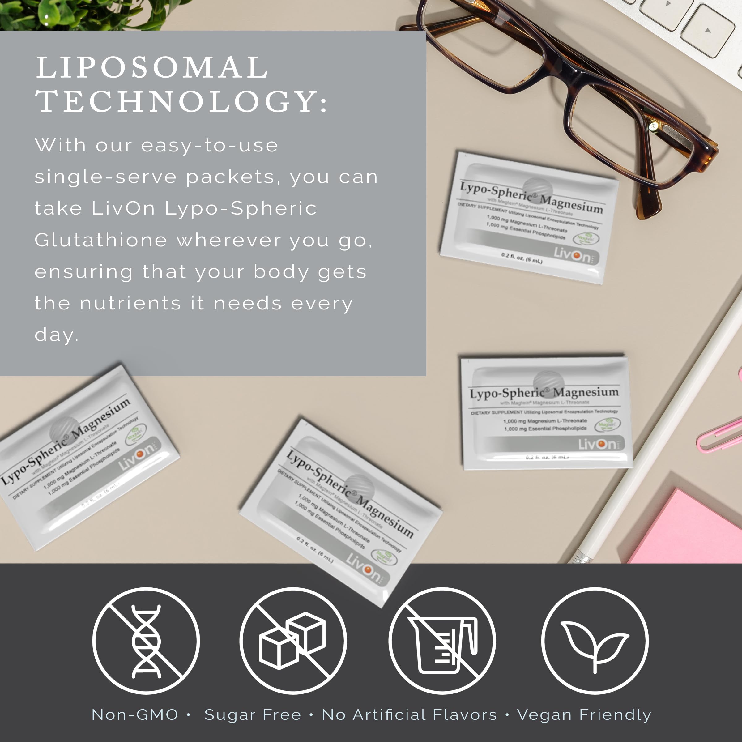 Forme liposomale pour absorption potentiellement augmentée, LivOn liposomé.