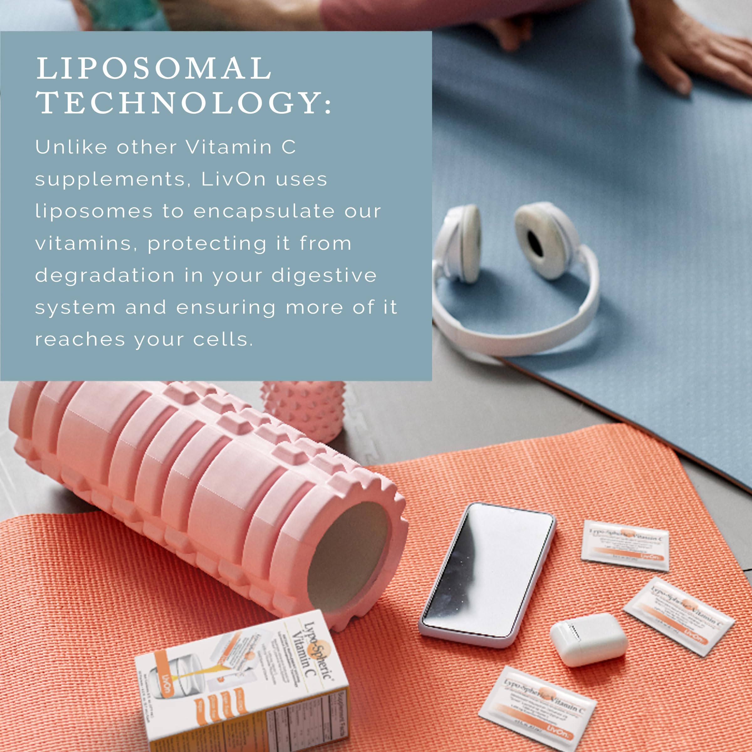 LivOn vitamine C liposome, capsules 1000 mg, absorption améliorée.