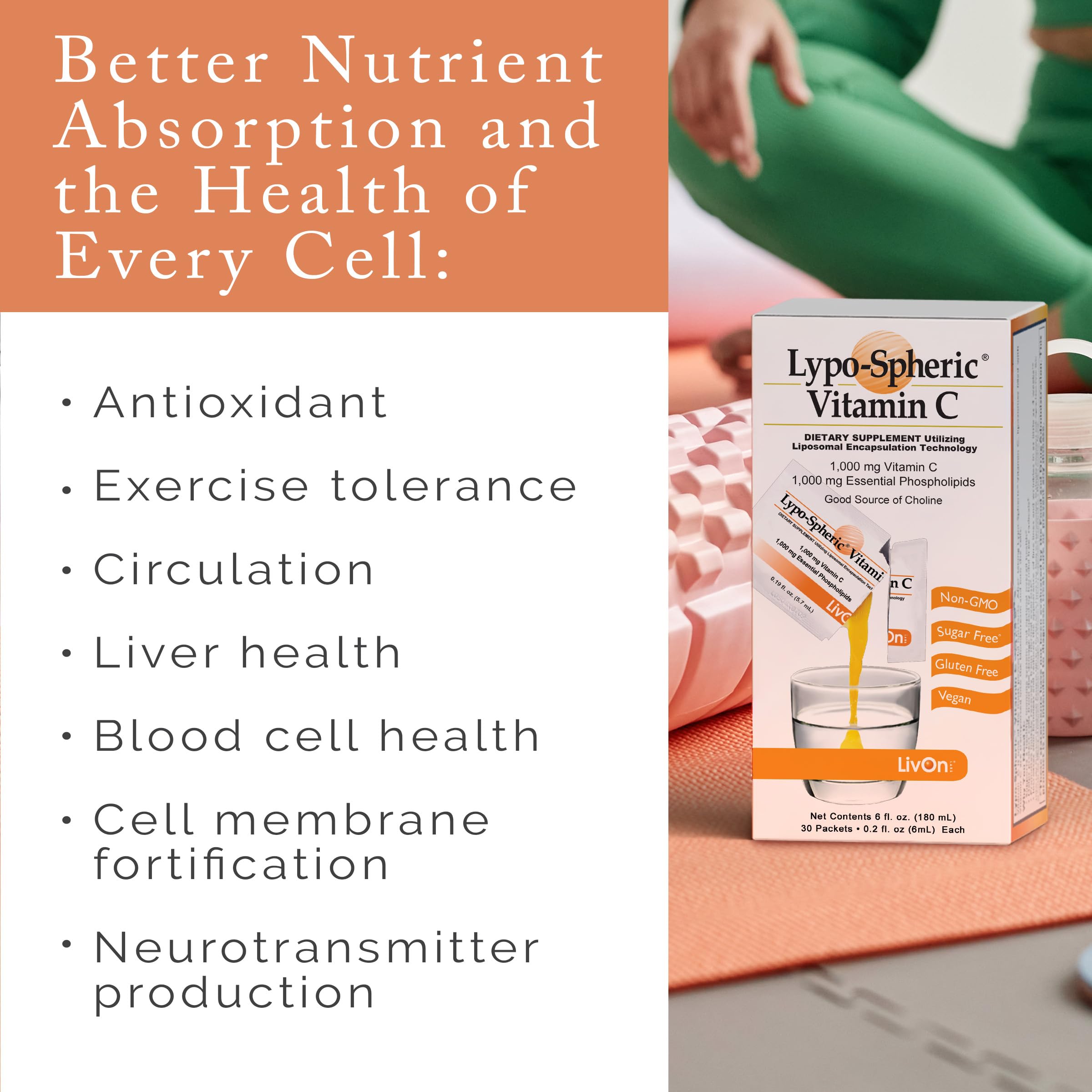 LivOn Vitamine C liposomale - vegan et sans OGM.