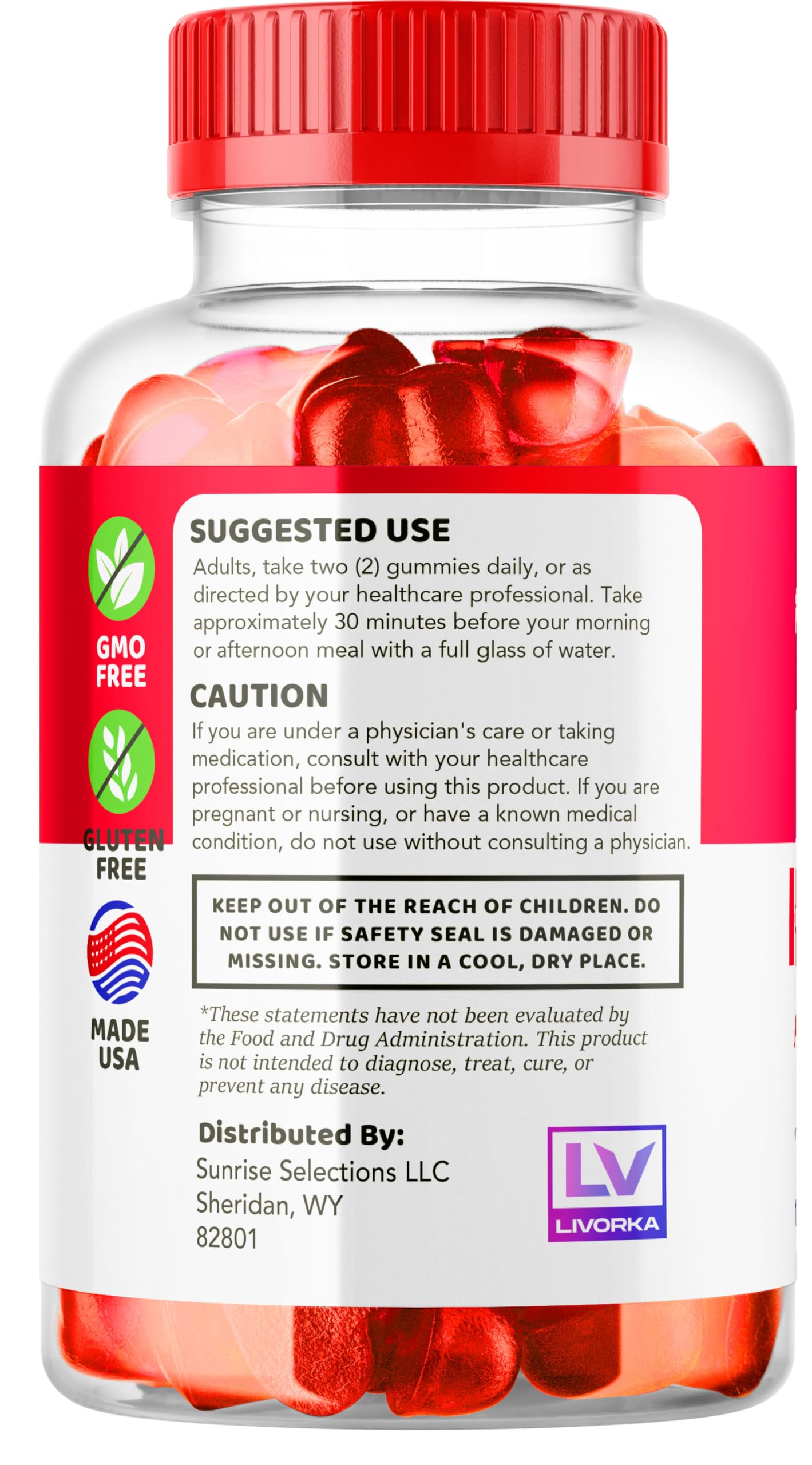 Texture douce des gummies LIVORKA ActivLife Keto ACV, dégustation agréable.