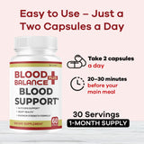 BloodBalance Plus – étiquette nutritionnelle claire pour guider votre choix.