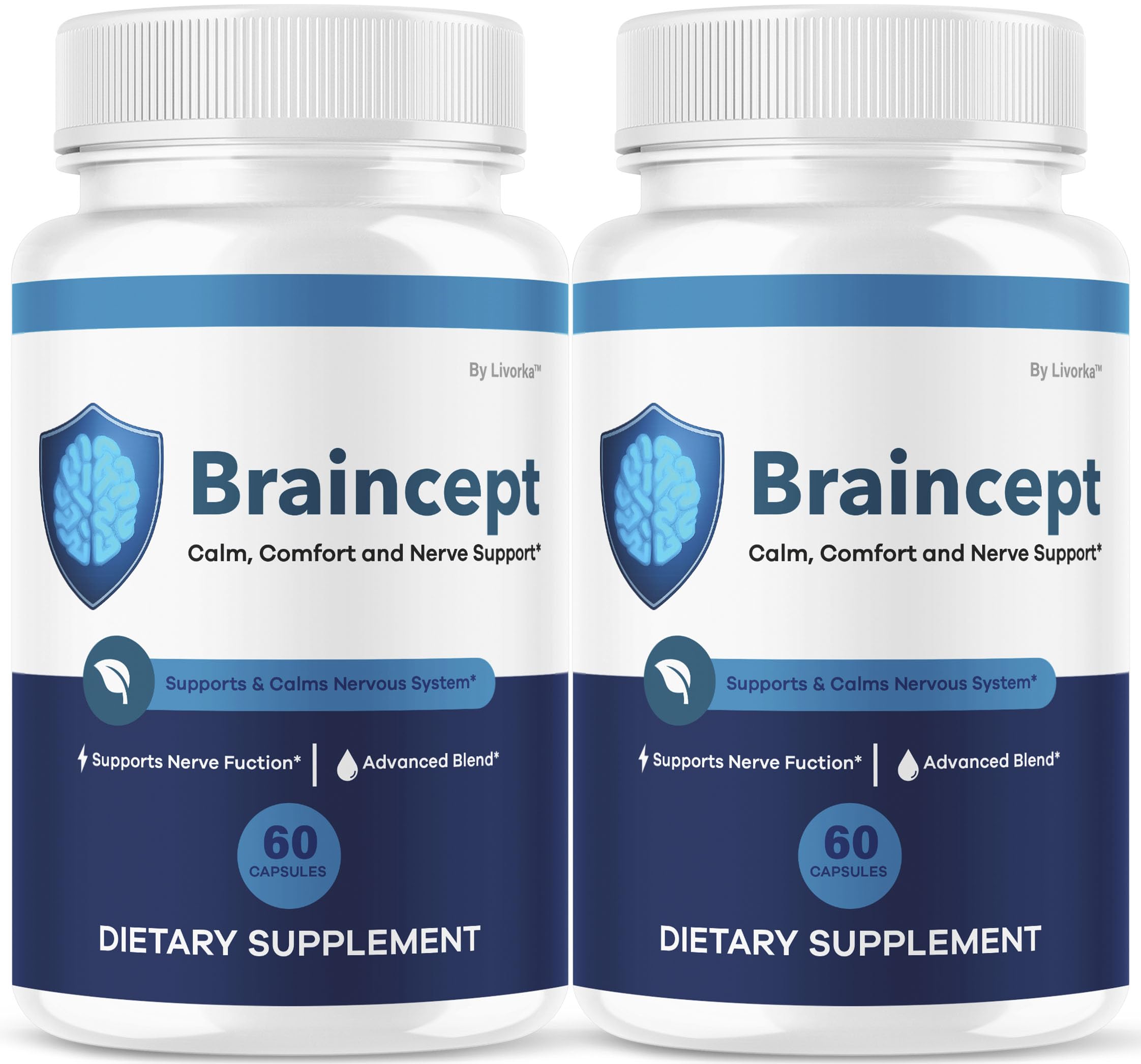 Braincept de LIVORKA: bouteille de capsules prête à être intégrée à la routine quotidienne