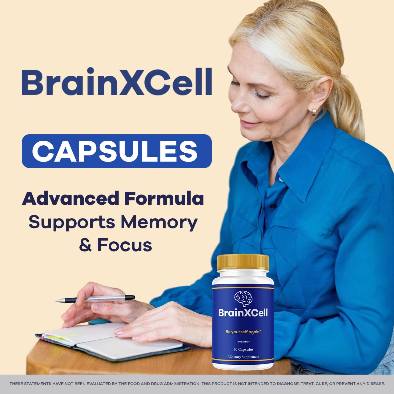 LIVORKA BrainXCell – bouteille fermée, stockage pratique pour la routine