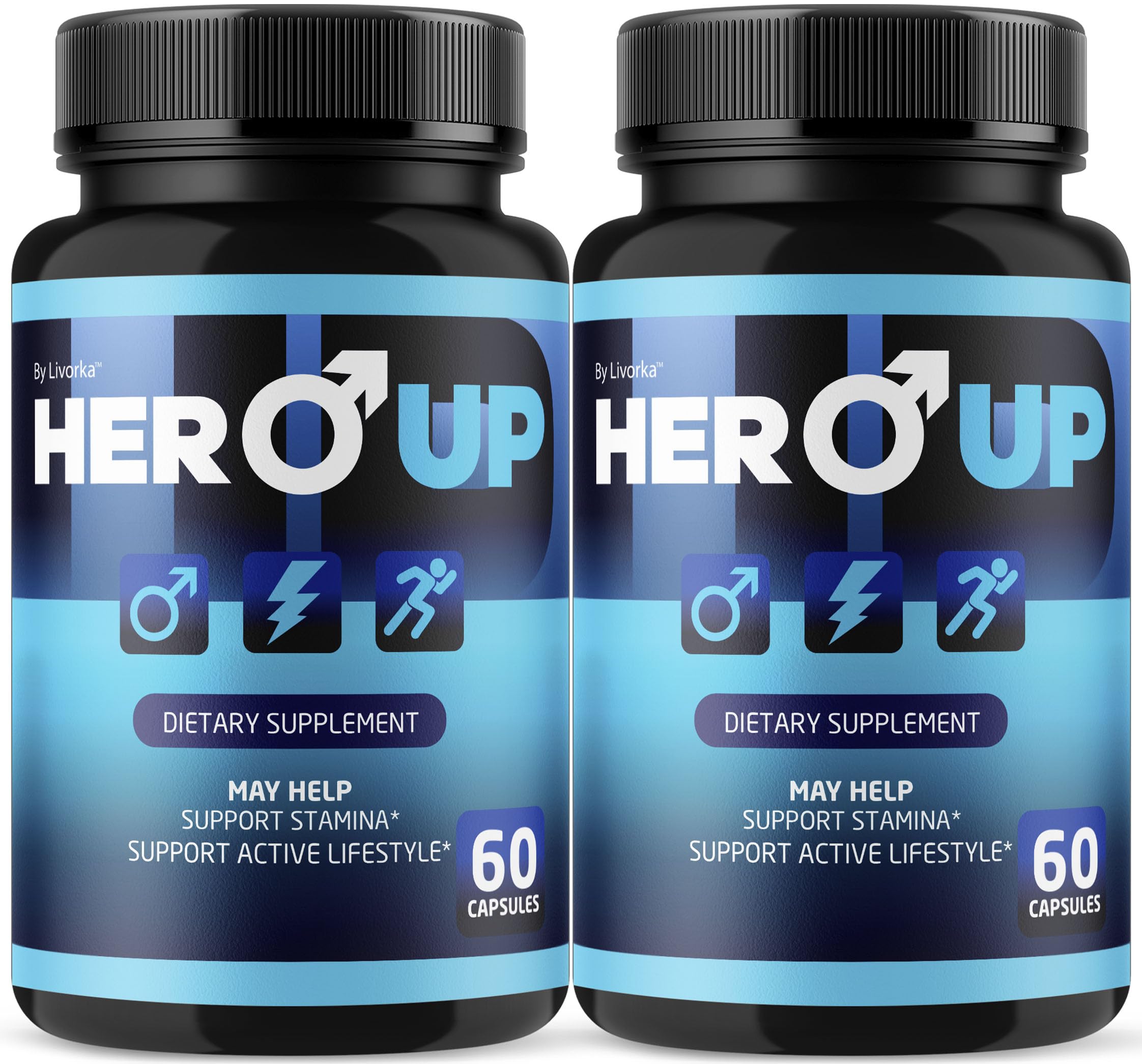 Capsules Hero Up LIVORKA dans la bouteille, énergie potentielle au quotidien.