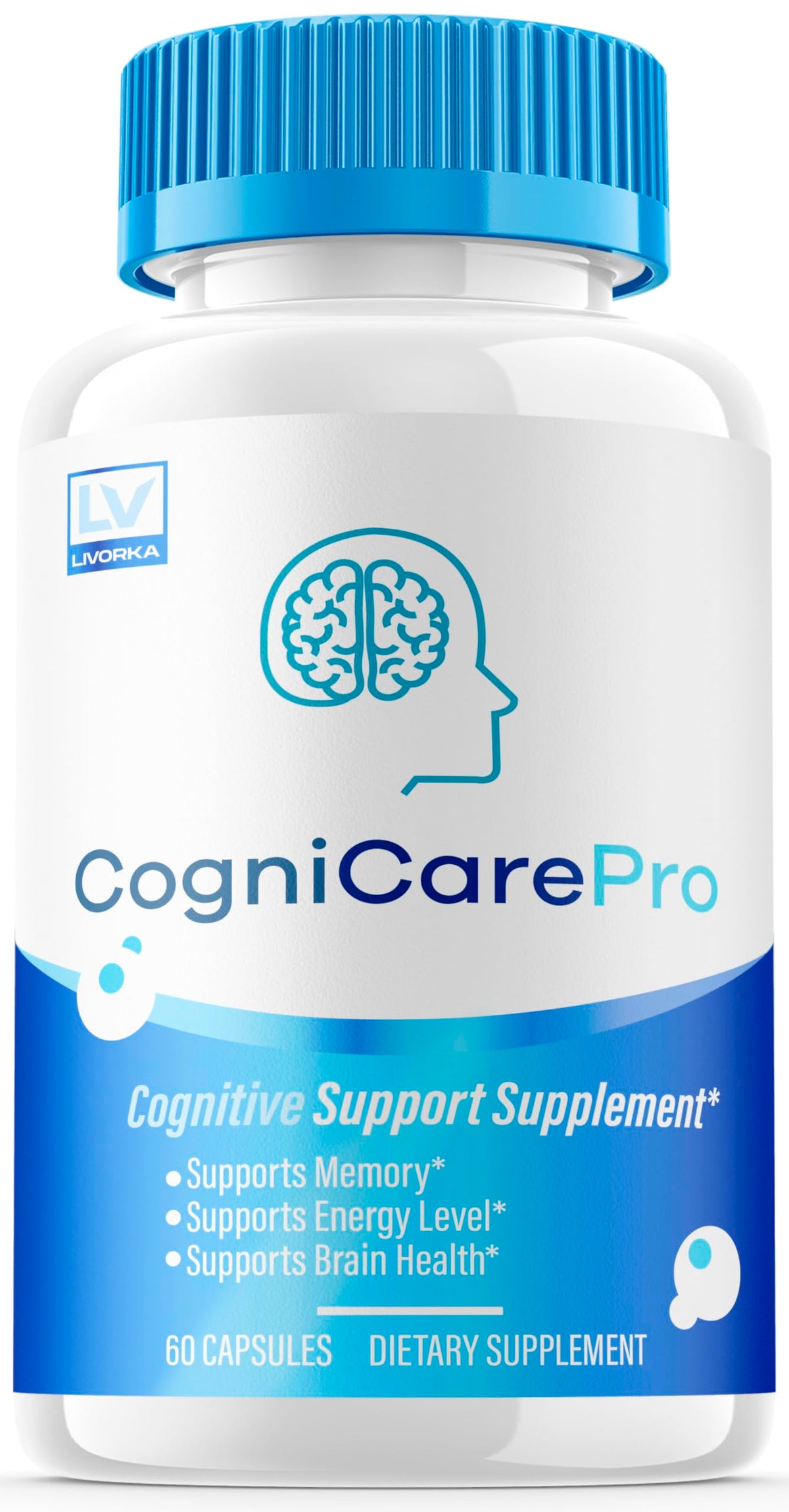 LIVORKA Cognicare Pro – bouteille en train de versement, pratique pour une prise quotidienne.