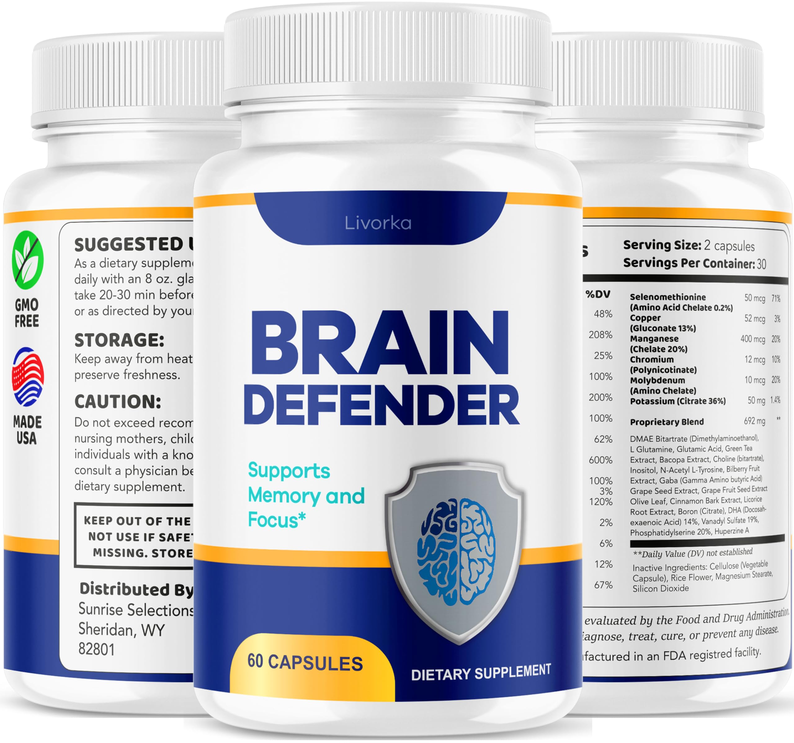 LIVORKA Défenseur du Cerveau packaging d affichage pour famille