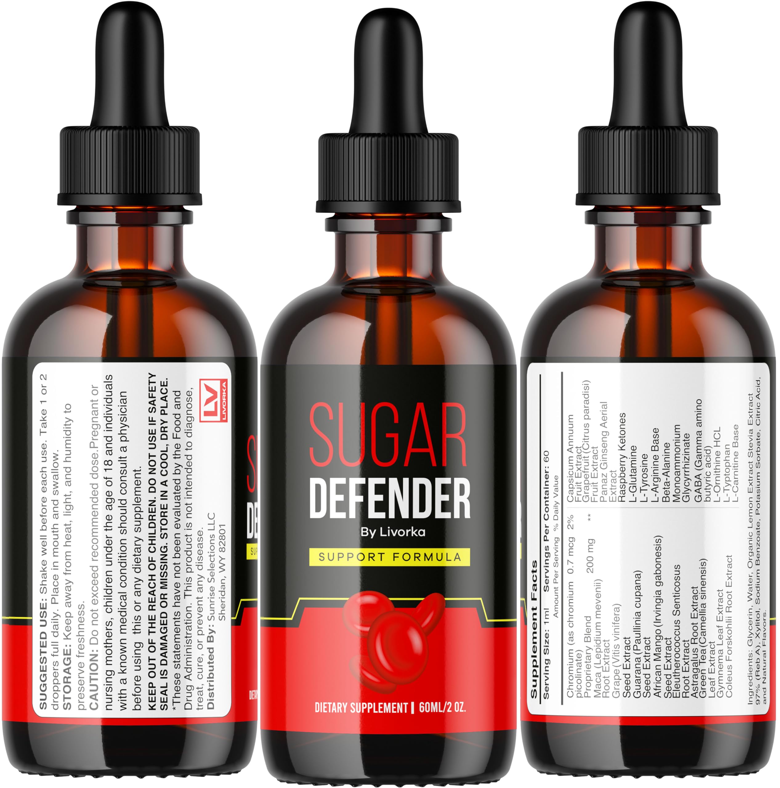 Sugar Defender LIVORKA, pratique en voyage ou déplacements.