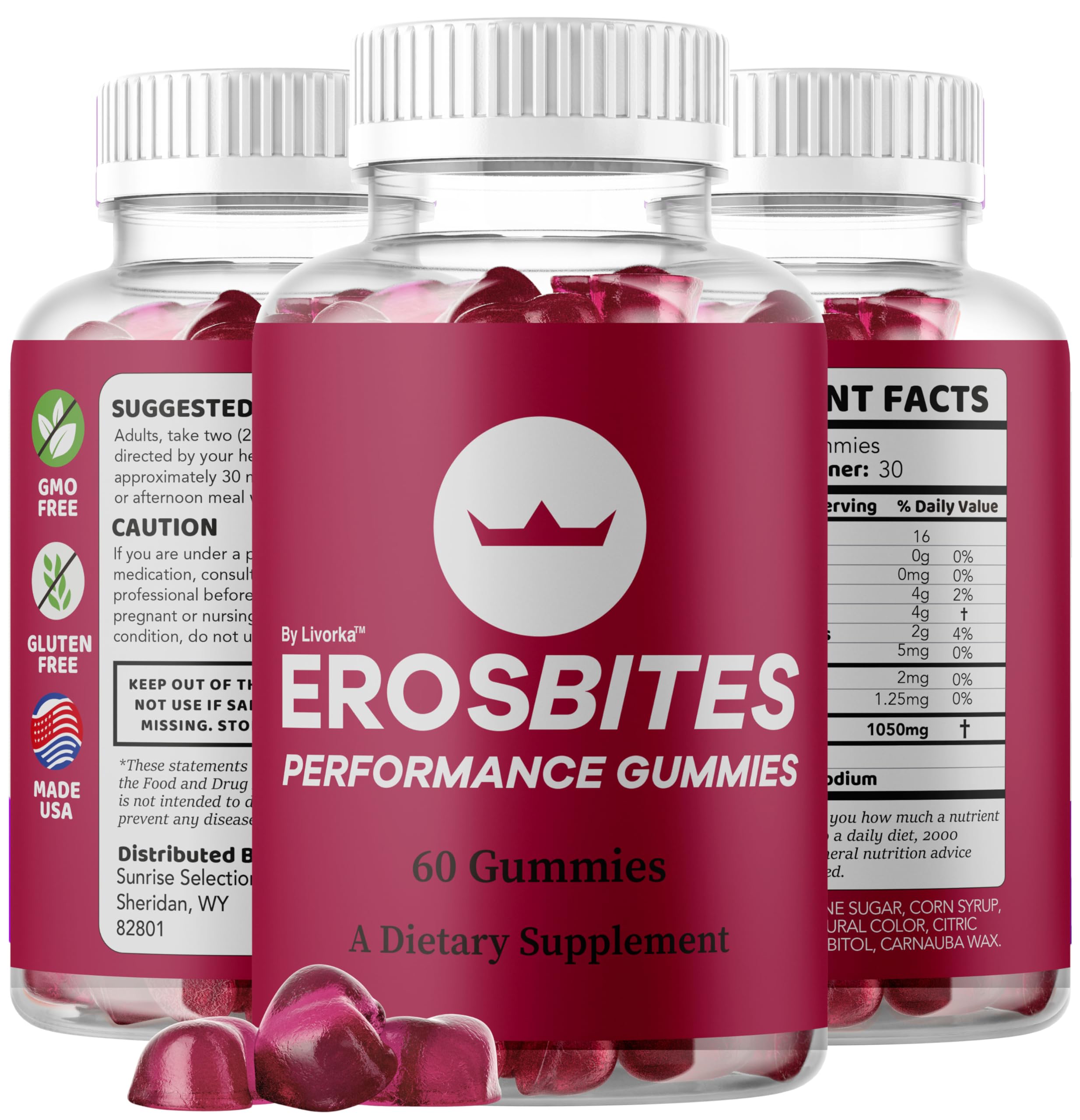 Gummies Eros Bites LIVORKA, format pratique pour déplacements et pauses détente.