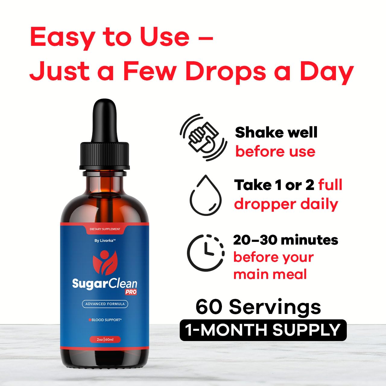 LIVORKA Etiquette Sugar Clean Pro: design clair et lisible.