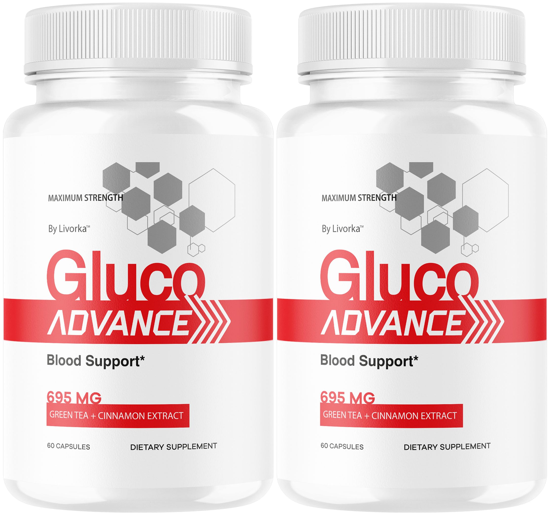 Gluco Advance LIVORKA, bouteille élégante pour soutenir votre routine santé quotidienne.