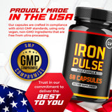 LIVORKA Iron Pulse boîtes 60 capsules, solution mensuelle pratique pour rester aligné avec votre routine.