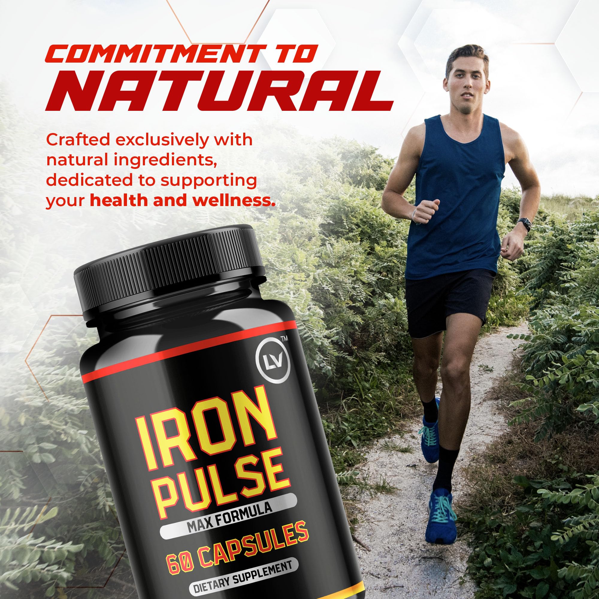 LIVORKA Iron Pulse Capsules, prise quotidienne illustrée, facilite l'intégration dans votre rituel.