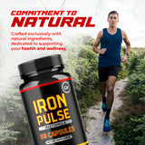LIVORKA Iron Pulse Capsules, prise quotidienne illustrée, facilite l'intégration dans votre rituel.