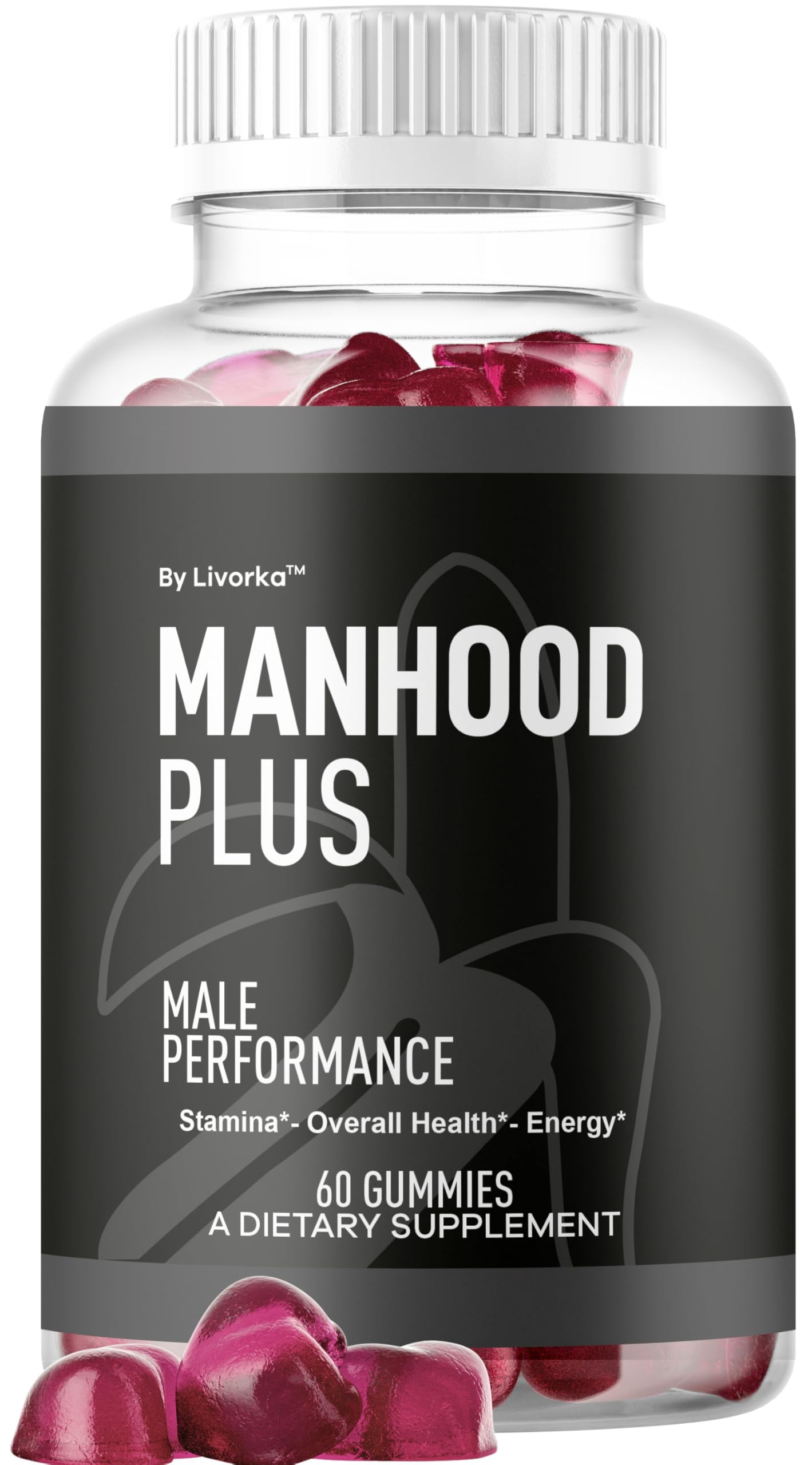 LIVORKA Manhood Plus gommes dans la bouteille, routine quotidienne pratique.