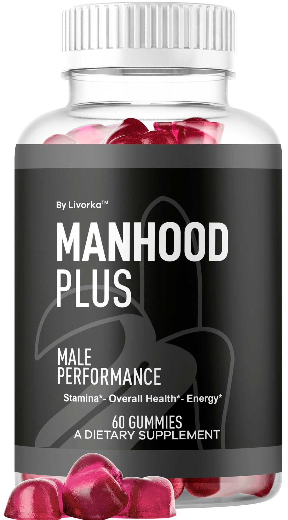LIVORKA Manhood Plus gommes dans la bouteille, routine quotidienne pratique.