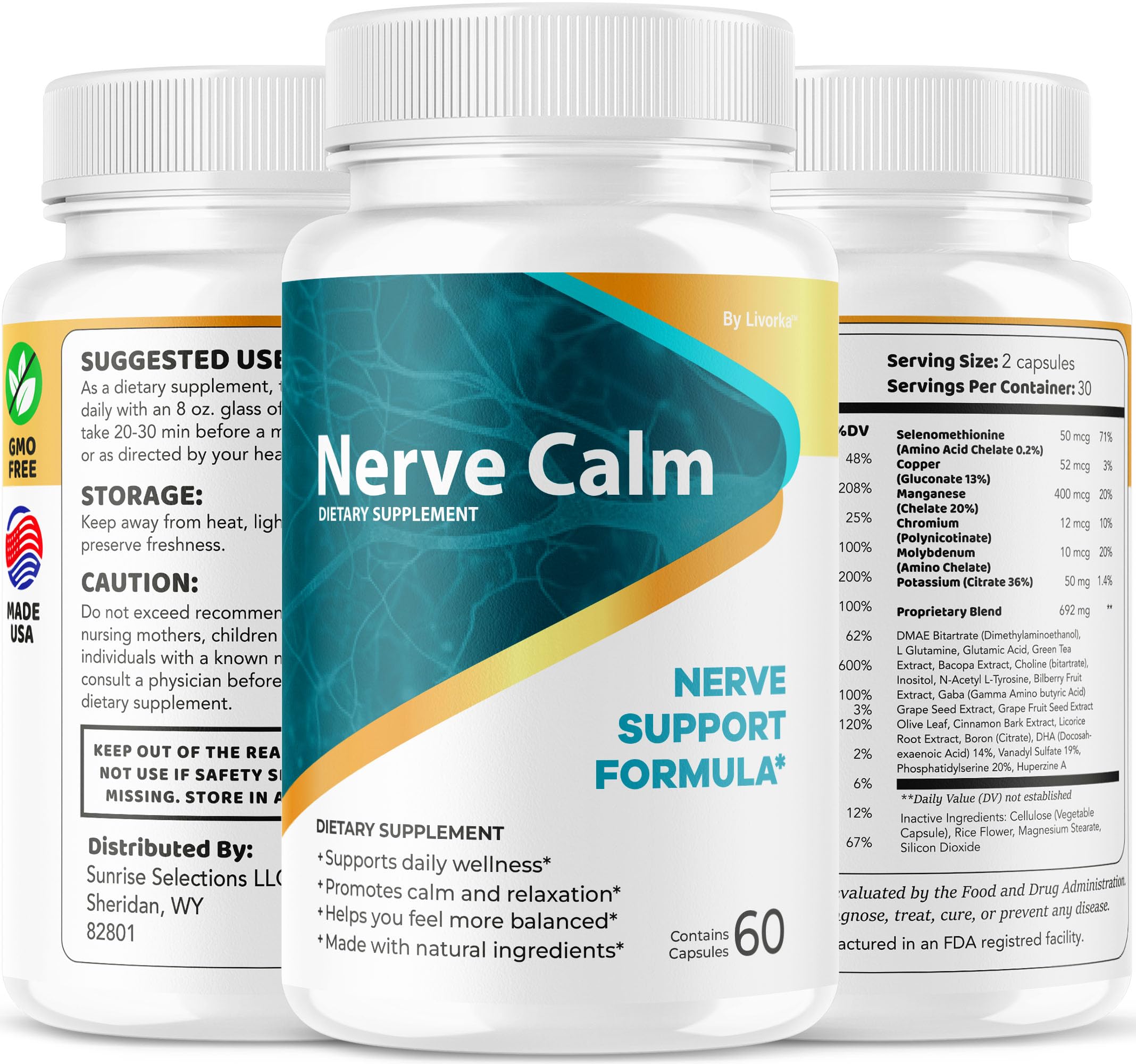 LIVORKA Nerve Calm – production etats-unis dans des installations BPF certifiées.