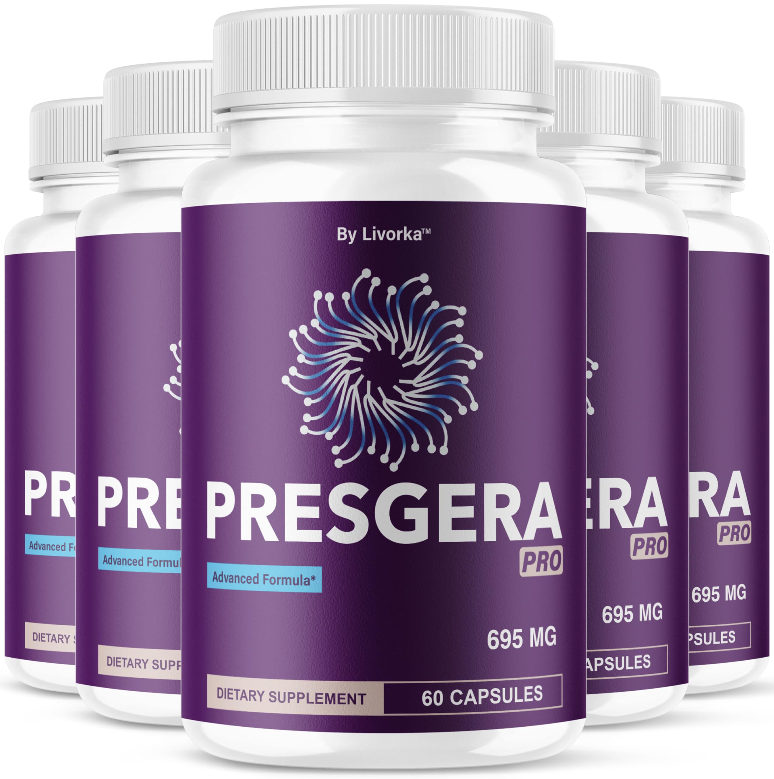 Bouteille LIVORKA Presgera Pro, soutien potentiel au bien-être nerveux au quotidien.