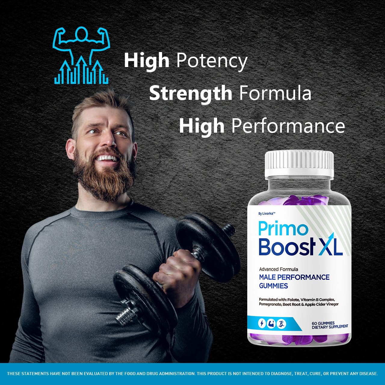 Étiquette Primo Boost XL LIVORKA sur fond clair, identification facile des ingrédients.