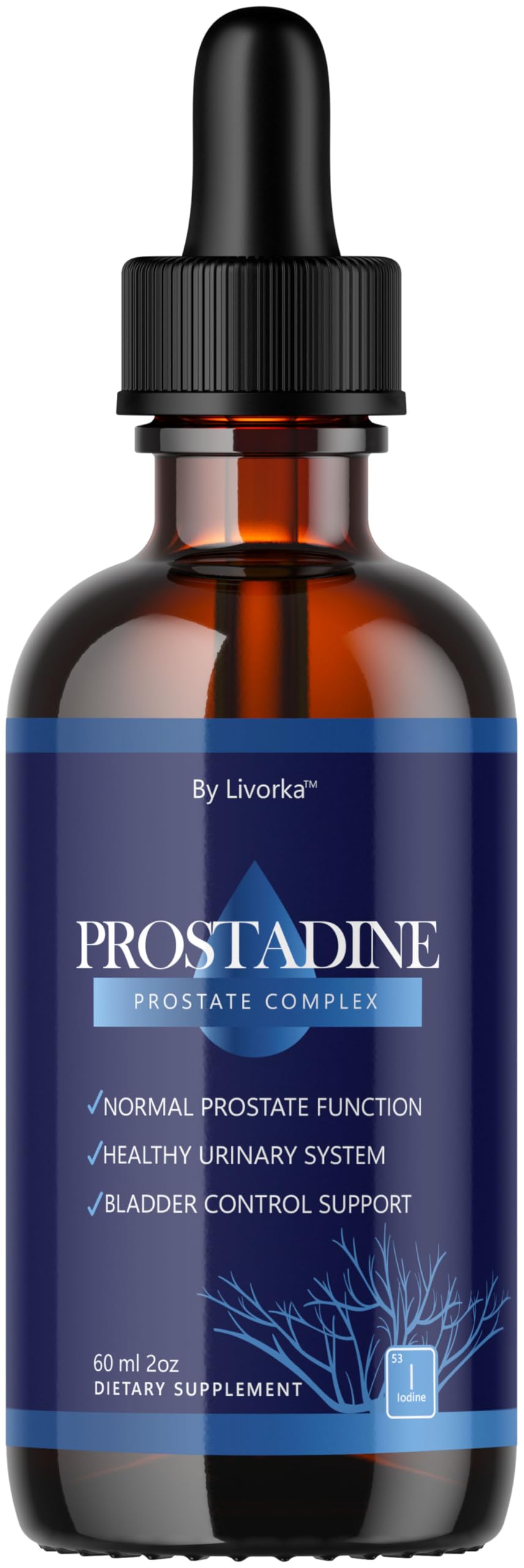 Gouttes LIVORKA Prostadine dans la bouteille, soutien potentiel au quotidien.