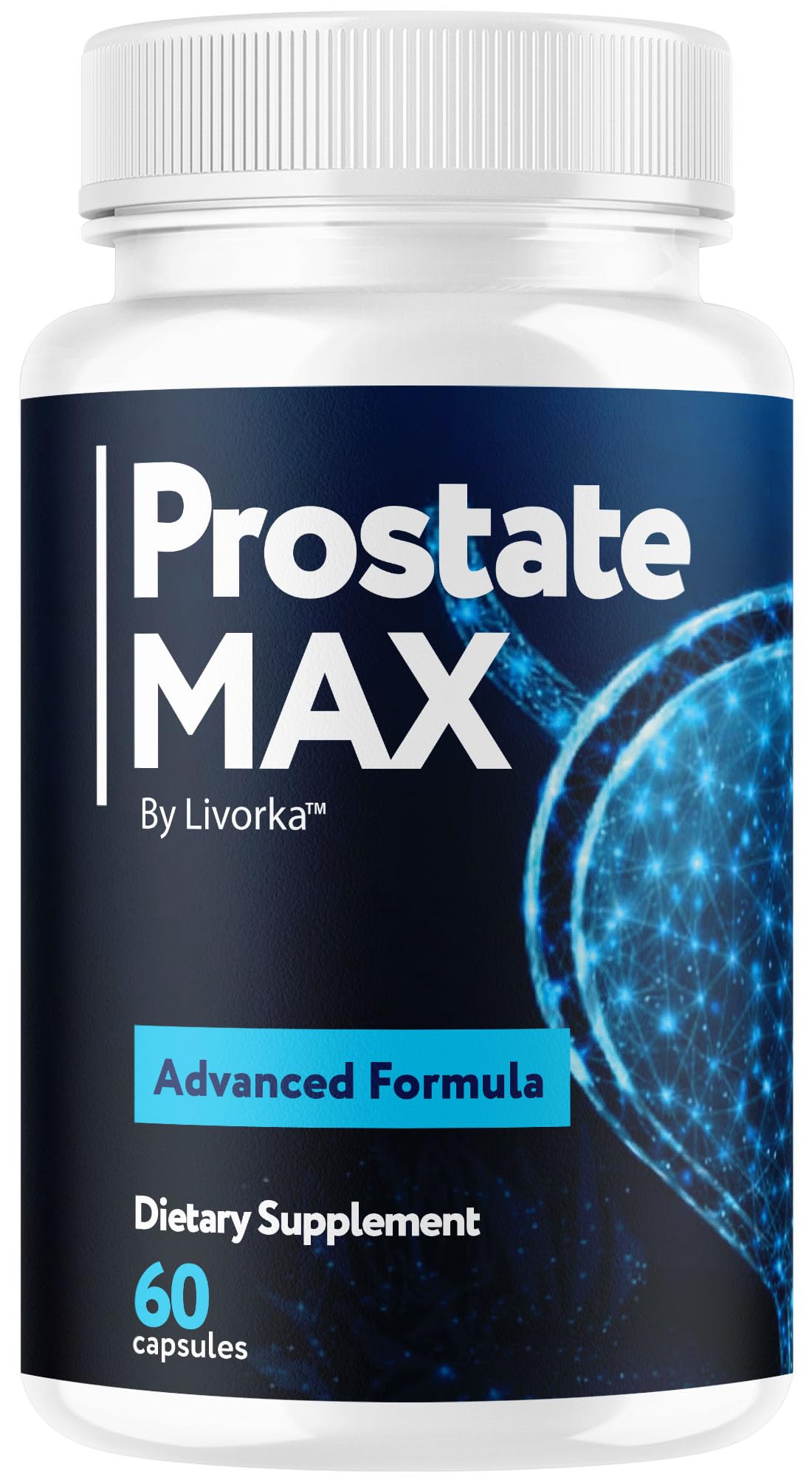 LIVORKA ProstateMax, bouteille de capsules pour le bien-être quotidien.